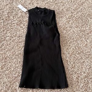 Rib knit tank with cut out detail